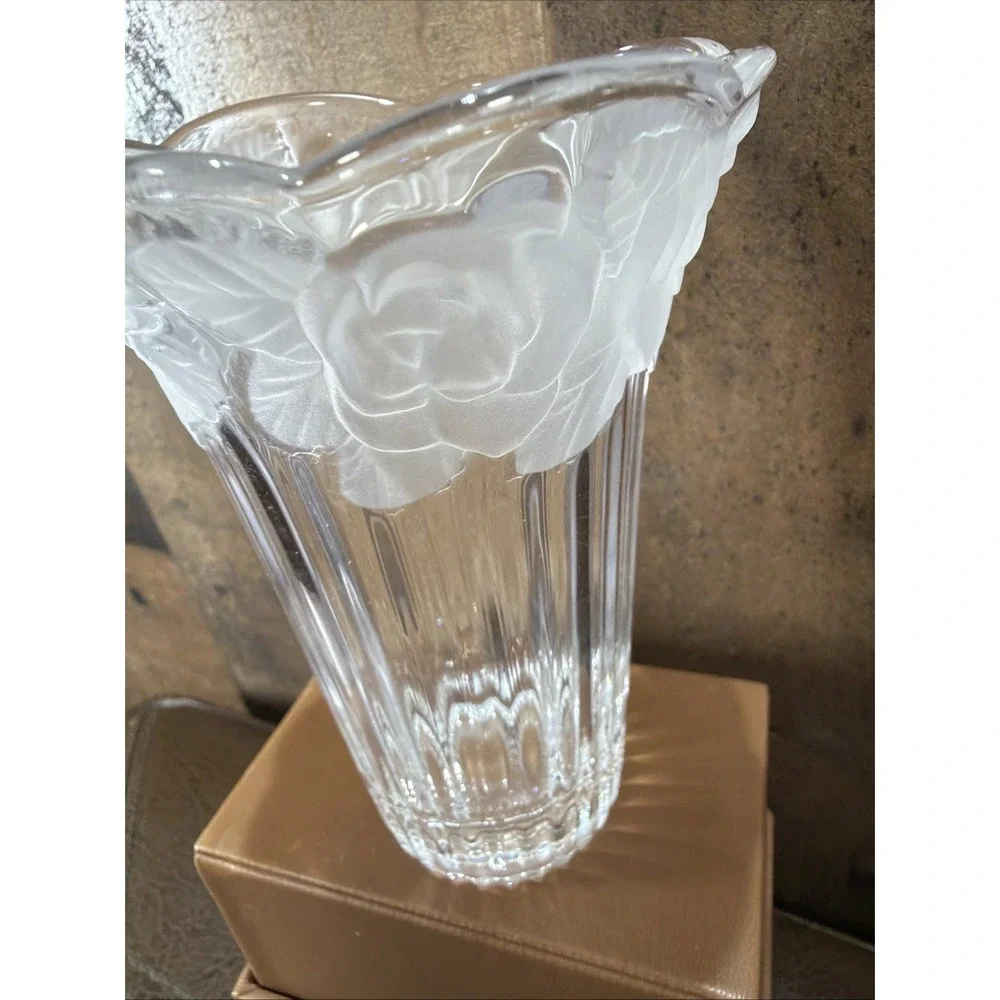 Home Beautiful Crystal Mini Vase Rose Pearls WY401/613 Japan NIB Vintage Box MCM